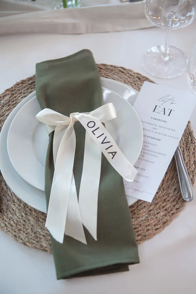 table setting at a wedding